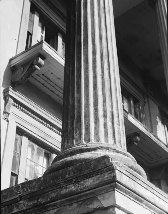Framed Print : Closeup of column, Belle Grove Plantation, Louisiana, 1858, 1936?. Creator: Walker Evans Framed Print : Closeup of column, Belle Grove Plantation, Louisiana, 1858, 1936?. Creator: Walker Evans