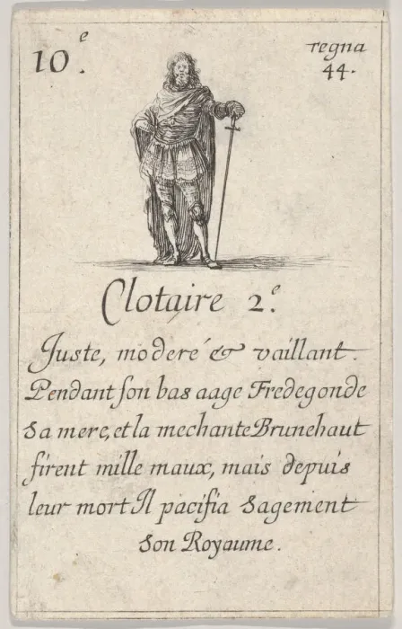 Framed Print : Clotaire 2.-e / Juste, modere... from Game of the Kings of France Framed Print : Clotaire 2.-e / Juste, modere... from Game of the Kings of France