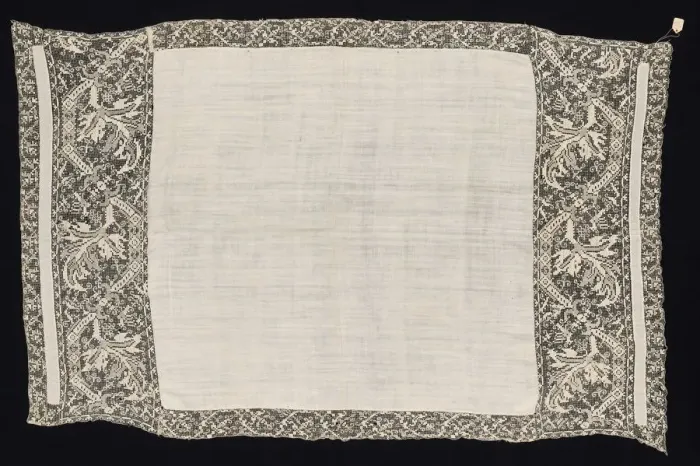 Framed Print : Cloth with Border of Vegetal Pattern, 19th century. Creator: Unknown Framed Print : Cloth with Border of Vegetal Pattern, 19th century. Creator: Unknown
