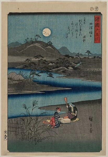 Cloth Fulling Jewel River in Settsu, from the series Six Jewel Rivers of the Various Provinces, 1857 Creator: Utagawa Hiroshige (Japanese, 1797-1858)