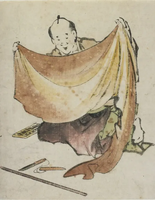 Framed Print : A Cloth Merchant, late 18th-early 19th century. Creator: Hokusai Framed Print : A Cloth Merchant, late 18th-early 19th century. Creator: Hokusai