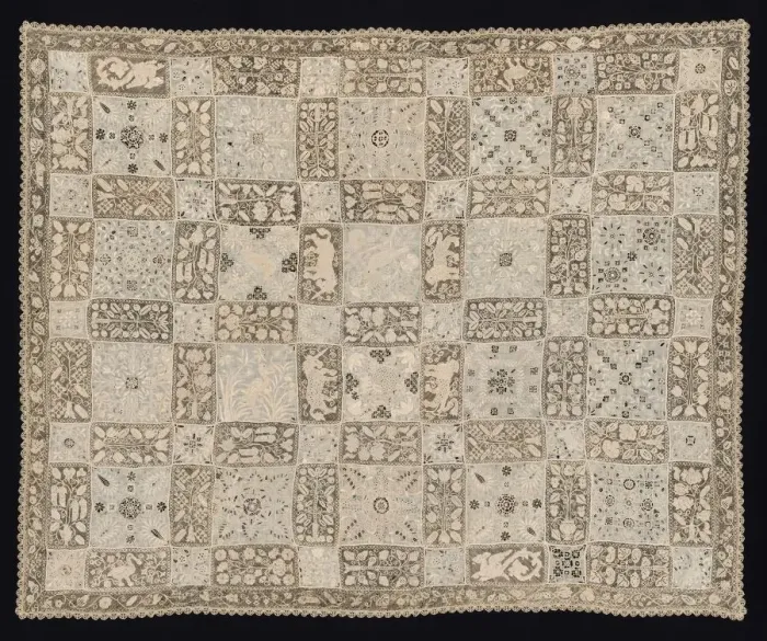 Framed Print : Cloth with Unicorns, Dragons, Other Animals, and Floral Patterns, 1800s. Creator: Unknown Framed Print : Cloth with Unicorns, Dragons, Other Animals, and Floral Patterns, 1800s. Creator: Unknown