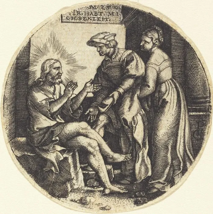 Framed Print : To Clothe the Naked. Creator: Georg Pencz Framed Print : To Clothe the Naked. Creator: Georg Pencz
