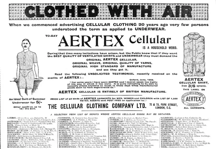 Framed Print : Clothed with air - Aertex Cellular, 1909. Creator: Unknown Framed Print : Clothed with air - Aertex Cellular, 1909. Creator: Unknown