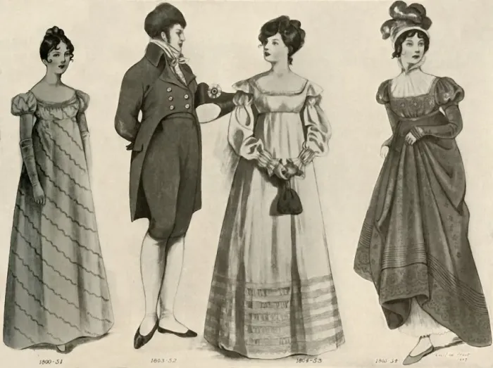 Framed Print : Clothing from 1800-1808, 1903, (1937). Creator: Sophie B Steel Framed Print : Clothing from 1800-1808, 1903, (1937). Creator: Sophie B Steel