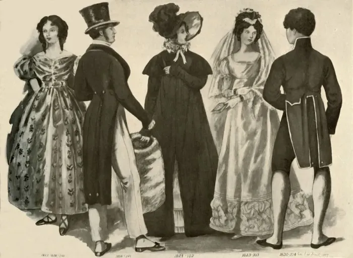 Framed Print : Clothing from 1812-1828, 1907, (1937). Creator: Cecil W Trout Framed Print : Clothing from 1812-1828, 1907, (1937). Creator: Cecil W Trout