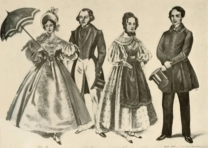 Framed Print : Clothing from 1824-1835, 1907, (1937). Creator: Cecil W Trout Framed Print : Clothing from 1824-1835, 1907, (1937). Creator: Cecil W Trout
