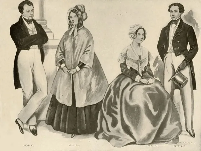Framed Print : Clothing from 1836-1847, 1907, (1937). Creator: Cecil W Trout Framed Print : Clothing from 1836-1847, 1907, (1937). Creator: Cecil W Trout