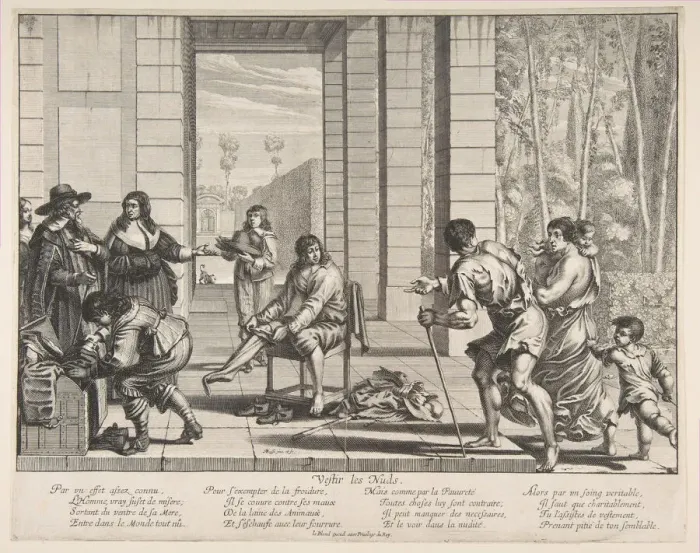 Framed Print : Clothing Beggars, 1635. Creator: Abraham Bosse Framed Print : Clothing Beggars, 1635. Creator: Abraham Bosse