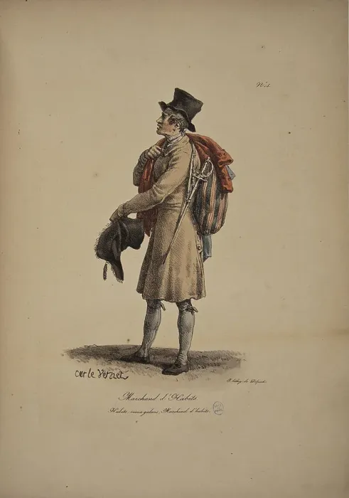 Framed Print : Clothing merchant. From the Series Cris de Paris (The Cries of Paris), 1815. Creator: Vernet, Carle (1758-1836). Clothing merchant. From the Series Cris de Paris (The Cries of Paris), 1815. Creator: Vernet, Carle (1758-1836) Framed Print : Clothing merchant. From the Series Cris de Paris (The Cries of Paris), 1815. Creator: Vernet, Carle (1758-1836). Clothing merchant. From the Series Cris de Paris (The Cries of Paris), 1815. Creator: Vernet, Carle (1758-1836)