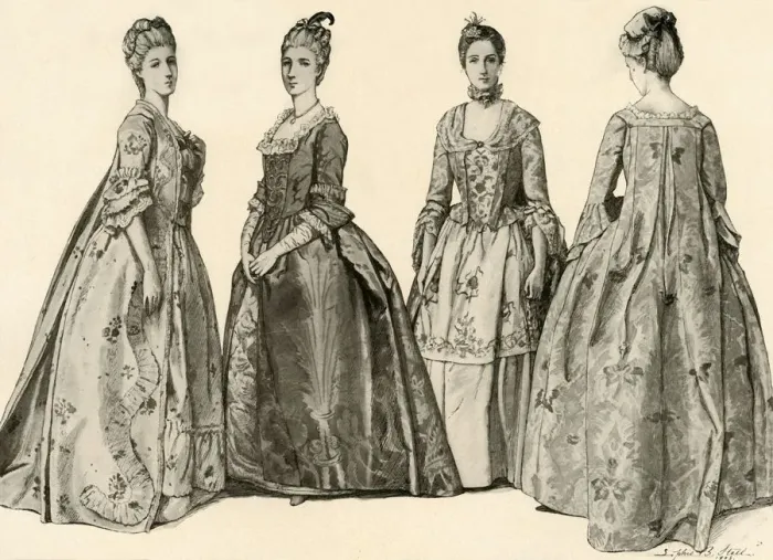 Framed Print : Clothing during the Reign of George II 1735-1760, 1903, (1937). Creator: Sophie B Steel Framed Print : Clothing during the Reign of George II 1735-1760, 1903, (1937). Creator: Sophie B Steel