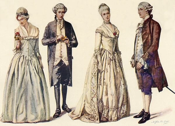 Clothing during the Reign of George II 1760-1776, 1903, (1937). Creator: Sophie B Steel