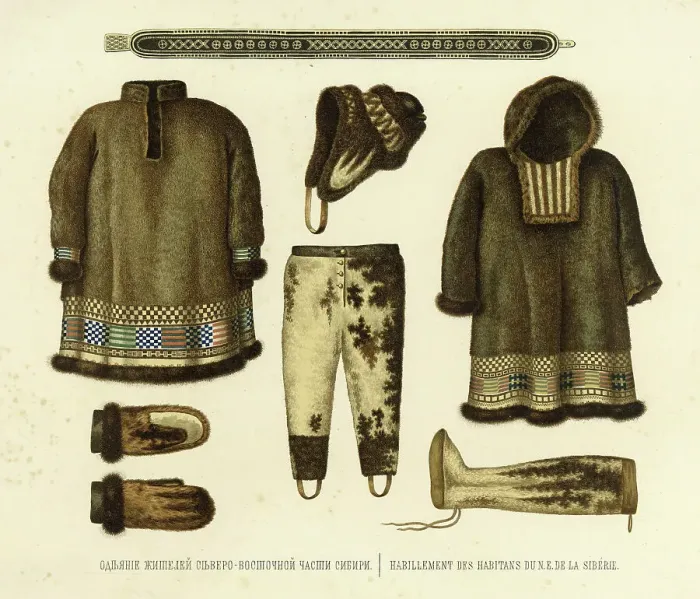 Framed Print : Clothing from Residents of the Northeastern Part of Siberia, 1856. Creator: Ivan Dem'ianovich Bulychev Framed Print : Clothing from Residents of the Northeastern Part of Siberia, 1856. Creator: Ivan Dem'ianovich Bulychev
