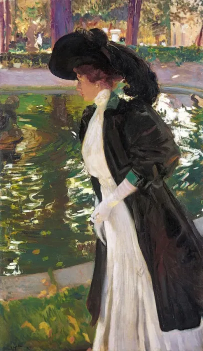 Framed Print : Clotilde Strolling in the Gardens of La Granja, 1907. Creator: Sorolla y Bastida Framed Print : Clotilde Strolling in the Gardens of La Granja, 1907. Creator: Sorolla y Bastida