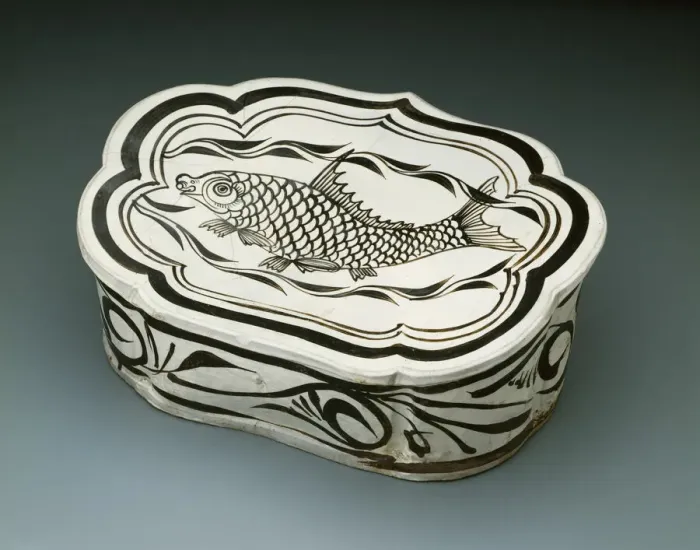 Framed Print : Cloud-Shaped Pillow with Fish, Jin dynasty (1115-1234), 12th / 13th century Framed Print : Cloud-Shaped Pillow with Fish, Jin dynasty (1115-1234), 12th / 13th century