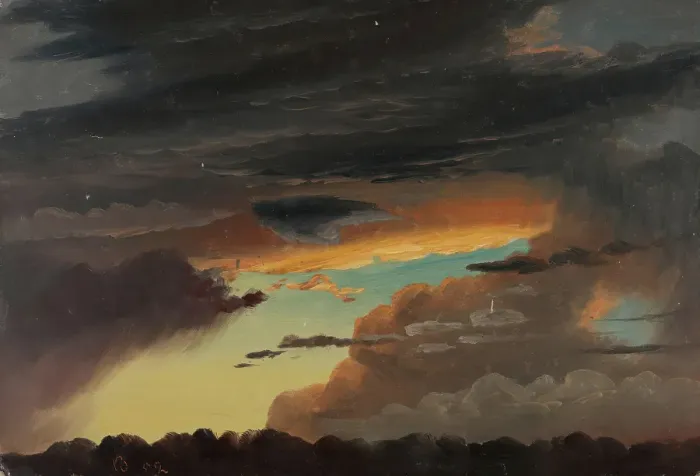 Framed Print : Cloud Study, 1852. Creator: Knud Baade Framed Print : Cloud Study, 1852. Creator: Knud Baade