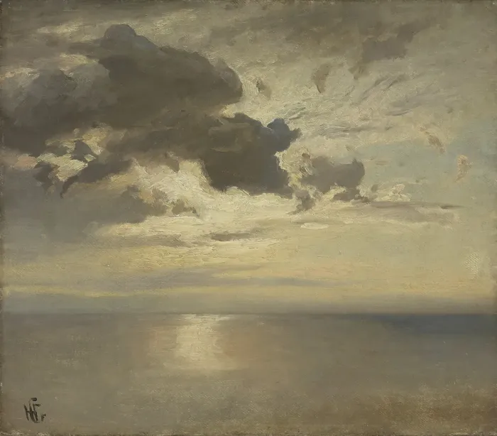 Framed Print : Cloud Study over the Sea, unknown date. Creator: Hans Gude Framed Print : Cloud Study over the Sea, unknown date. Creator: Hans Gude