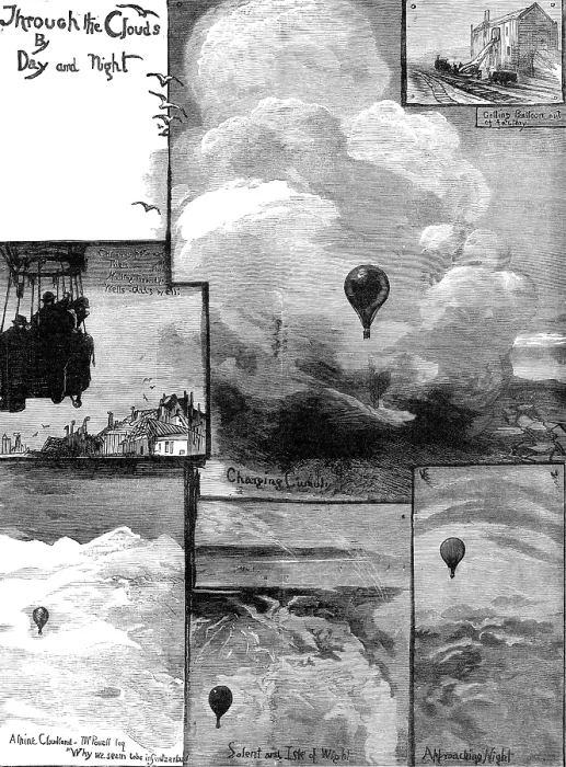 Framed Print : Through the Clouds by Day and Night, 1881. Creator: Unknown Framed Print : Through the Clouds by Day and Night, 1881. Creator: Unknown