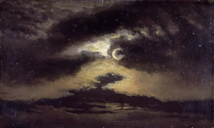 Framed Print : Clouds in Moonlight, 1843. Creator: Knud Baade