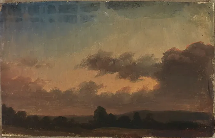 Framed Print : Cloudy sky over landscape, exercise, 1854. Creator: Werner Holmberg Framed Print : Cloudy sky over landscape, exercise, 1854. Creator: Werner Holmberg