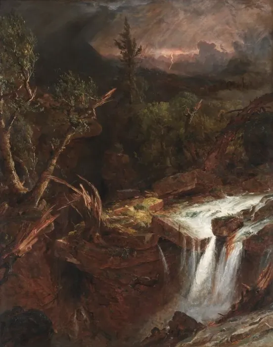 Framed Print : The Clove - A Storm Scene in the Catskill Mountains, 1851. Creator: Jasper F. Cropsey (American Framed Print : The Clove - A Storm Scene in the Catskill Mountains, 1851. Creator: Jasper F. Cropsey (American