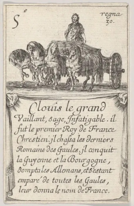 Framed Print : Clovis le grand / Vaillant, sage... from Game of the Kings of France Framed Print : Clovis le grand / Vaillant, sage... from Game of the Kings of France