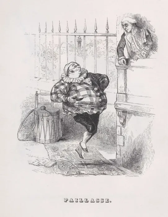 Framed Print : Clown from The Complete Works of Beranger, 1836. Creator: John Thompson Framed Print : Clown from The Complete Works of Beranger, 1836. Creator: John Thompson
