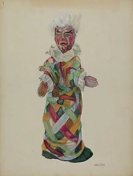 Clown Hand Puppet, 1935 / 1942. Creator: Lillian Stahl