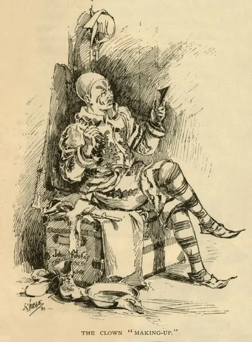 Framed Print : The Clown Making-Up, 1882. Creator: Unknown Framed Print : The Clown Making-Up, 1882. Creator: Unknown