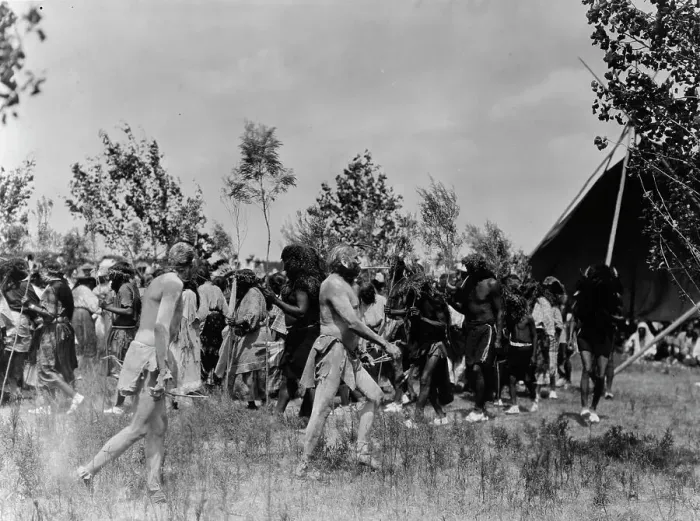 Framed Print : The Clowns, animal dance-Cheyenne, c1927. Creator: Edward Sheriff Curtis Framed Print : The Clowns, animal dance-Cheyenne, c1927. Creator: Edward Sheriff Curtis