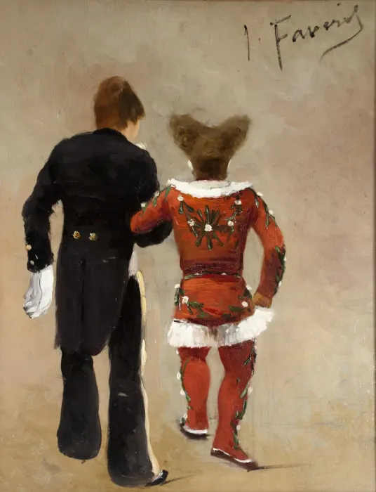 Framed Print : Two clowns, ca 1885. Creator: Faverot, Joseph (1862-1915) Framed Print : Two clowns, ca 1885. Creator: Faverot, Joseph (1862-1915)