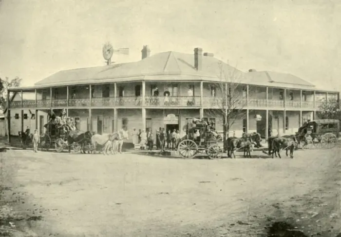 Framed Print : The Club House Hotel, Narrabri, 1901. Creator: Unknown