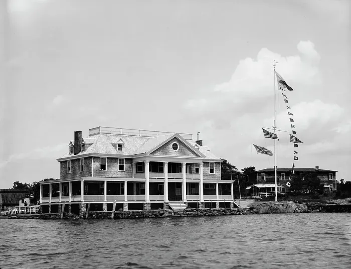 Framed Print : Clubhouse, I.H.Y.C. 1897 July 31. Creator: Johns Johnston Framed Print : Clubhouse, I.H.Y.C. 1897 July 31. Creator: Johns Johnston