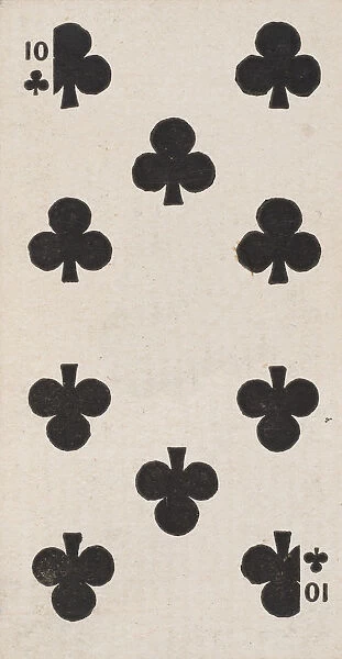 Ten Clubs (black), from the Playing Cards series (N84) for Duke brand cigarettes, 1888
