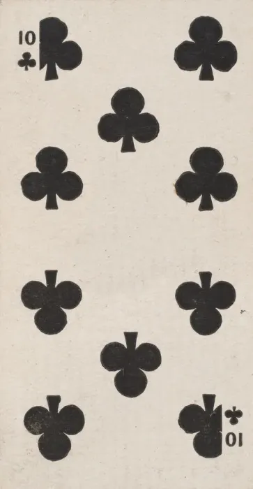 Framed Print : Ten Clubs (black), from the Playing Cards series (N84) for Duke brand cigarettes, 1888 Framed Print : Ten Clubs (black), from the Playing Cards series (N84) for Duke brand cigarettes, 1888
