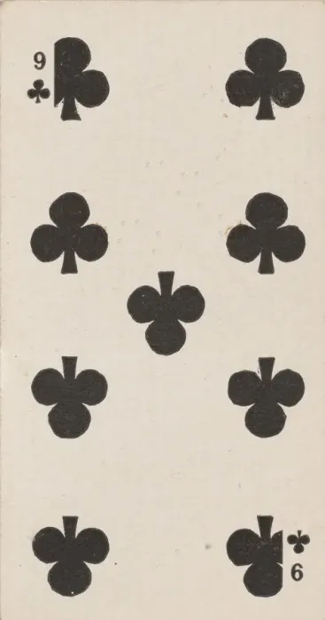 Framed Print : Nine Clubs (black), from the Playing Cards series (N84) for Duke brand cigarettes, 1888 Framed Print : Nine Clubs (black), from the Playing Cards series (N84) for Duke brand cigarettes, 1888