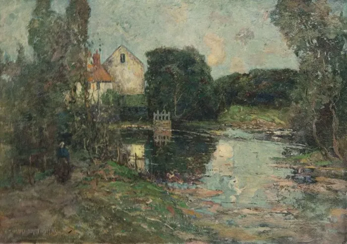 Framed Print : Cluden Mill, c1907. Artist: Grosvenor Thomas Framed Print : Cluden Mill, c1907. Artist: Grosvenor Thomas