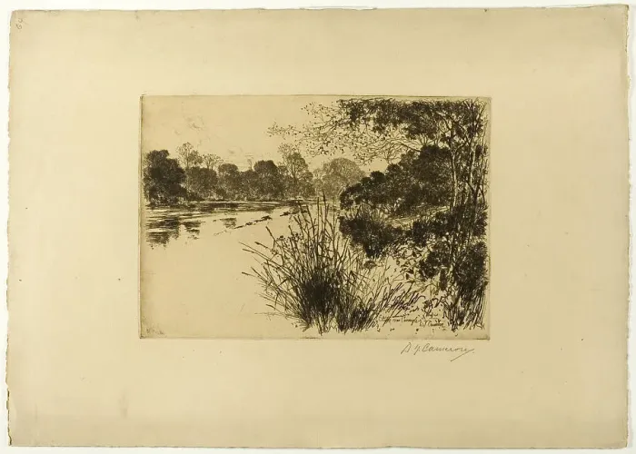 Framed Print : The Clyde Near Carmyle, 1889. Creator: David Young Cameron Framed Print : The Clyde Near Carmyle, 1889. Creator: David Young Cameron