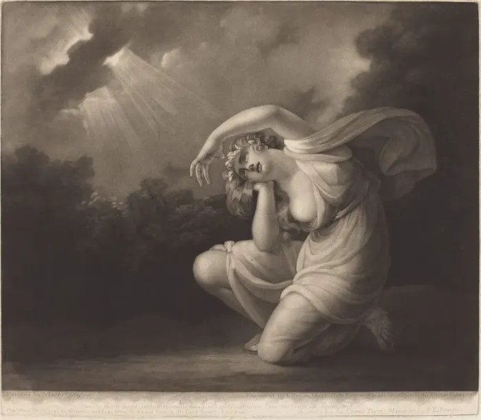 Framed Print : Clytie, 1785. Creator: Valentine Green Framed Print : Clytie, 1785. Creator: Valentine Green