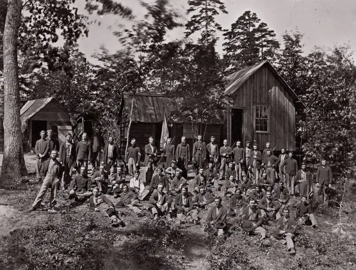 Framed Print : Co. D, 21st Michigan Infantry. Shermans Volunteers, 1861-65. Creator: Unknown Framed Print : Co. D, 21st Michigan Infantry. Shermans Volunteers, 1861-65. Creator: Unknown
