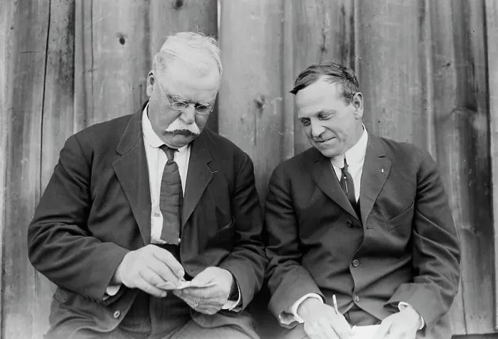 Framed Print : Coach Courtney & C.S. Titus, 1913. Creator: Bain News Service Framed Print : Coach Courtney & C.S. Titus, 1913. Creator: Bain News Service