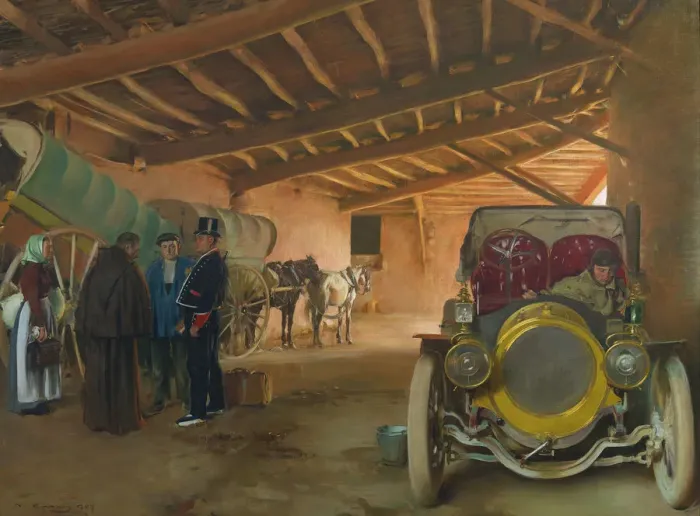 Framed Print : The Coach House, 1907. Artist: Casas, Ramon (1866-1932) Framed Print : The Coach House, 1907. Artist: Casas, Ramon (1866-1932)