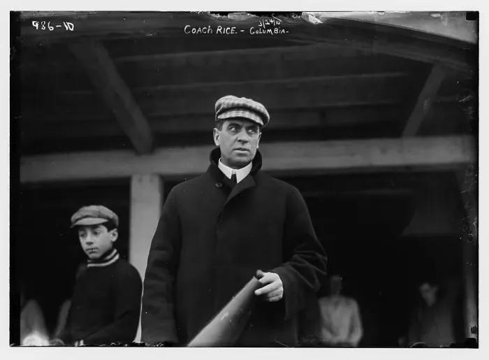 Framed Print : Coach Rice of Columbia with megaphone, 1910. Creator: Bain News Service Framed Print : Coach Rice of Columbia with megaphone, 1910. Creator: Bain News Service