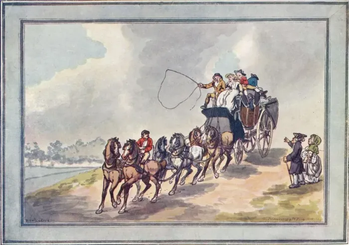 Framed Print : Coach and Six, 1907. Artist: Thomas Rowlandson Framed Print : Coach and Six, 1907. Artist: Thomas Rowlandson