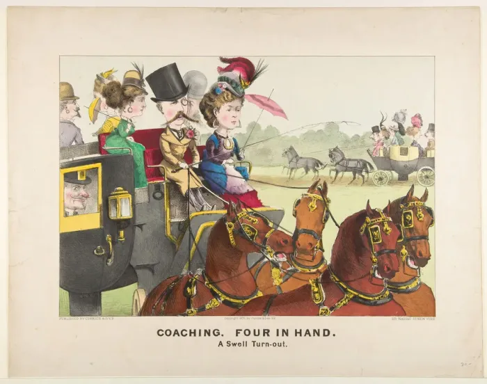 Framed Print : Coaching - Four in Hand - A Swell Turn-out, 1876. Creator: Currier and Ives Framed Print : Coaching - Four in Hand - A Swell Turn-out, 1876. Creator: Currier and Ives