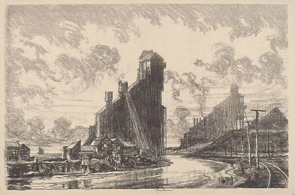 Coal Breaker on the River, 1910. Creator: Joseph Pennell