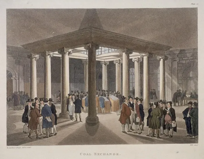 Framed Print : Coal Exchange, London, 1808. Artist: Augustus Charles Pugin Framed Print : Coal Exchange, London, 1808. Artist: Augustus Charles Pugin