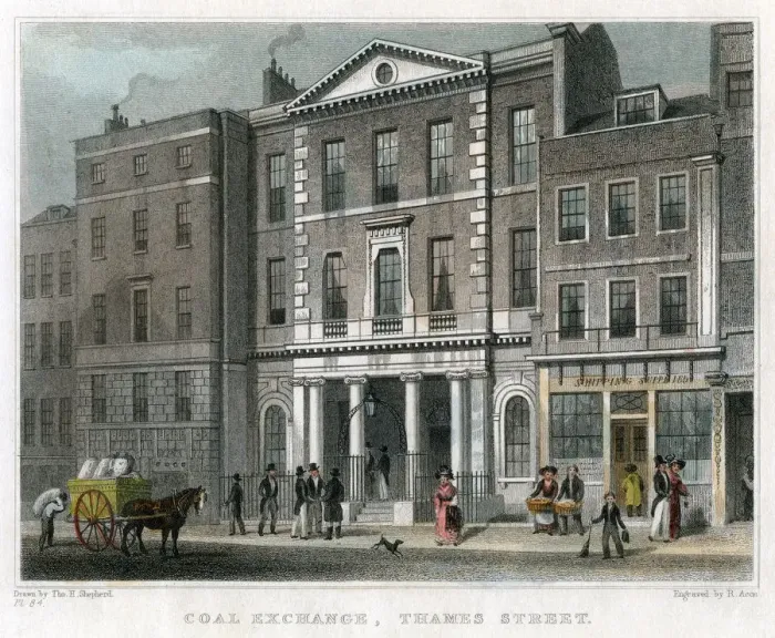 Framed Print : Coal Exchange, Thames Street, City of London, 1830. Artist: R Acon Framed Print : Coal Exchange, Thames Street, City of London, 1830. Artist: R Acon