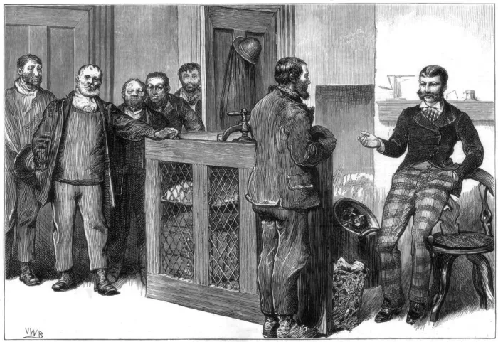 Framed Print : A coal mine lockout, South Wales, 1875 Framed Print : A coal mine lockout, South Wales, 1875