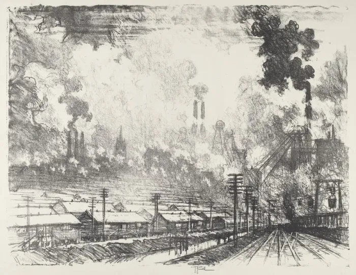 Framed Print : The Coal Mine, 1916. Creator: Joseph Pennell